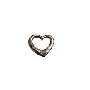Sterling Silver Heart Pendant with Crystal Accent